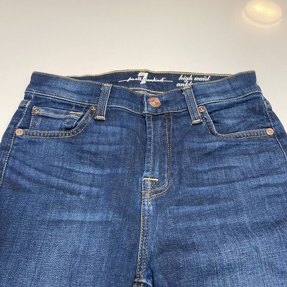 7 for all mankind high waist ankle gwenevere in size 25 medium wash - Picture 3 of 6